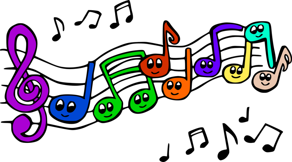 musical notes, music, smile